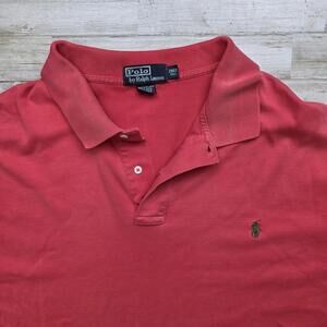 VTG Polo Ralph Lauren Polo Shirt Cotton Pink Mens 2XL Tall 2XLT Classic Casual
